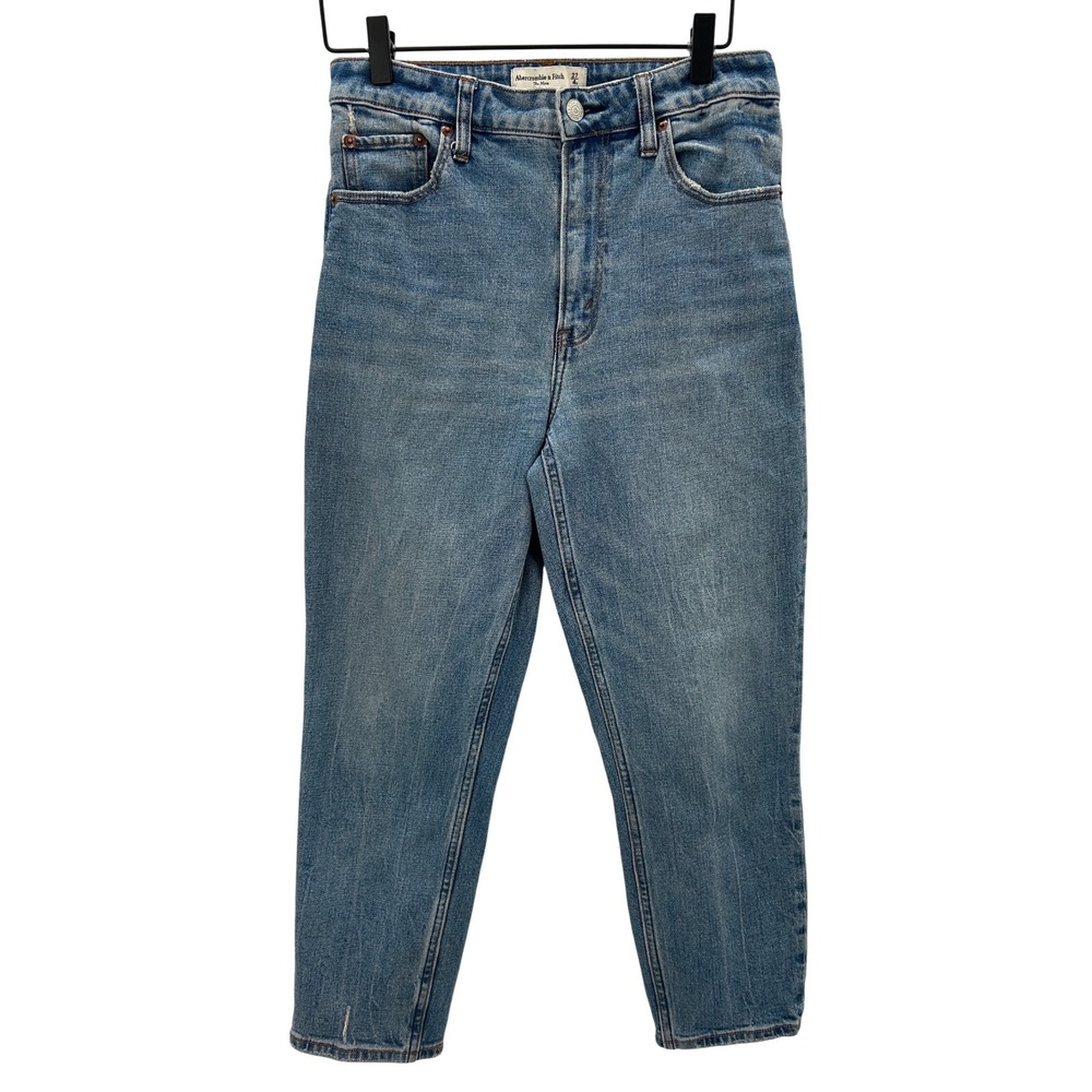 Abercrombie Fitch The Mom High Rise‎ Light Wash Denim Jeans Women Size 27 4